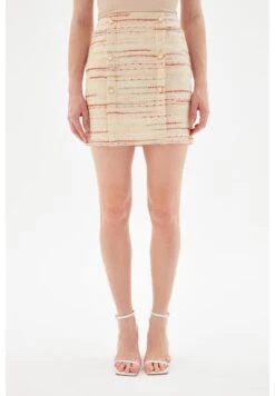 ROBYN FRONT BUTTONED - Spódnica Mini - Striped Beige