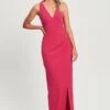 HALSEY - Długa Sukienka - Hot Pink