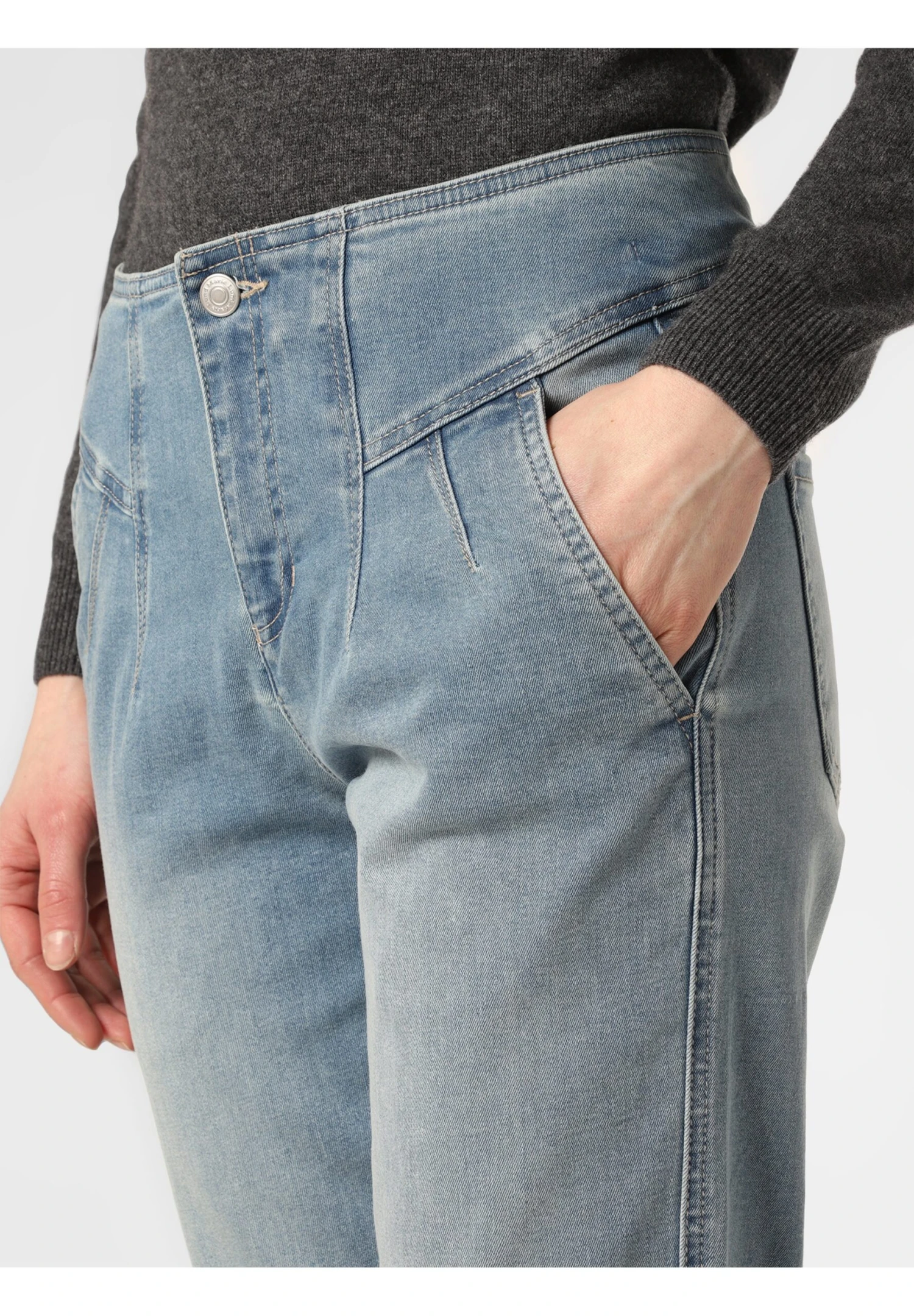 Marie Lund Jeansy Slim Fit - Light Stone - obrazek 3