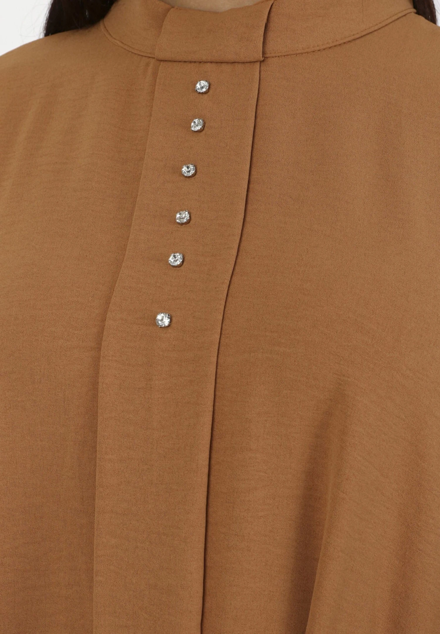 CREW NECK - PLUS SIZE - ALIA - Spodnie Materiałowe - Camel - obrazek 3