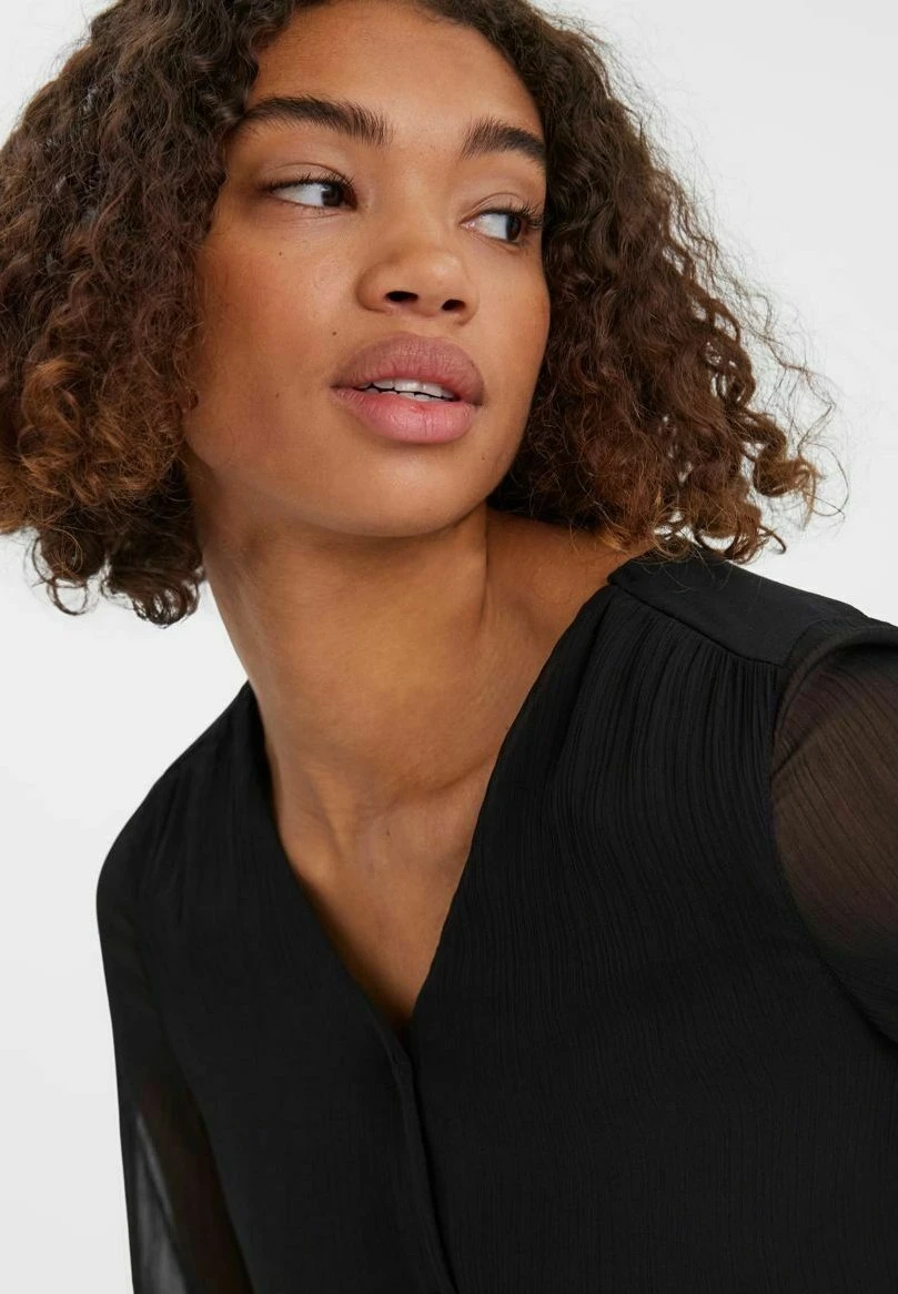 Vero Moda VMKAYA FALL LS SHORT WVN - Sukienka Koszulowa - Black - obrazek 4