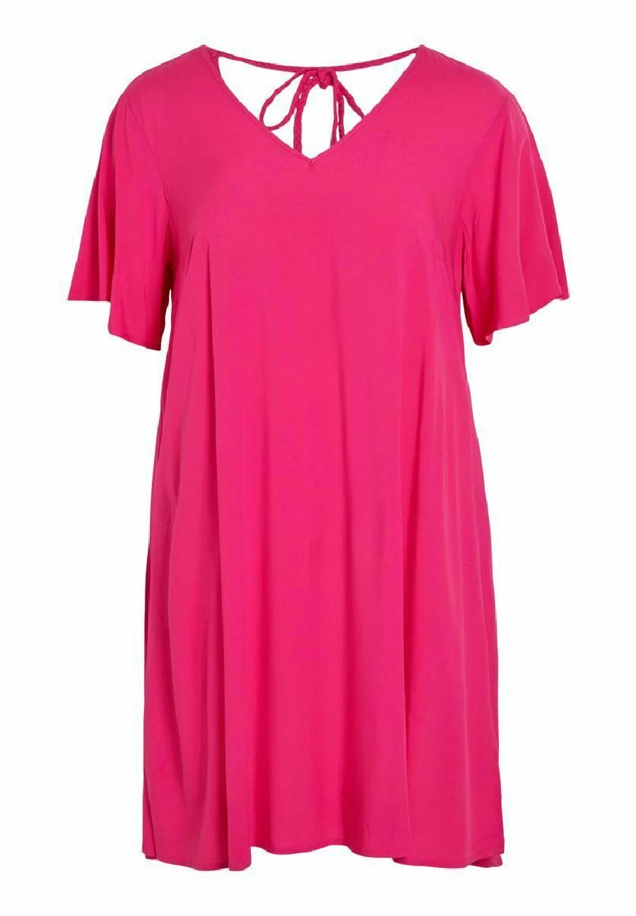 MIT KURZEN ÄRMELN CURVE - Sukienka Letnia - Pink Yarrow - obrazek 6