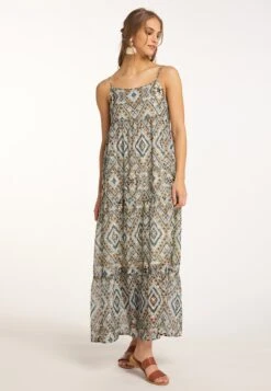 IZIA MIT SPAGHETTITR脛GERN GAYA - D艂uga Sukienka - Blau Gold