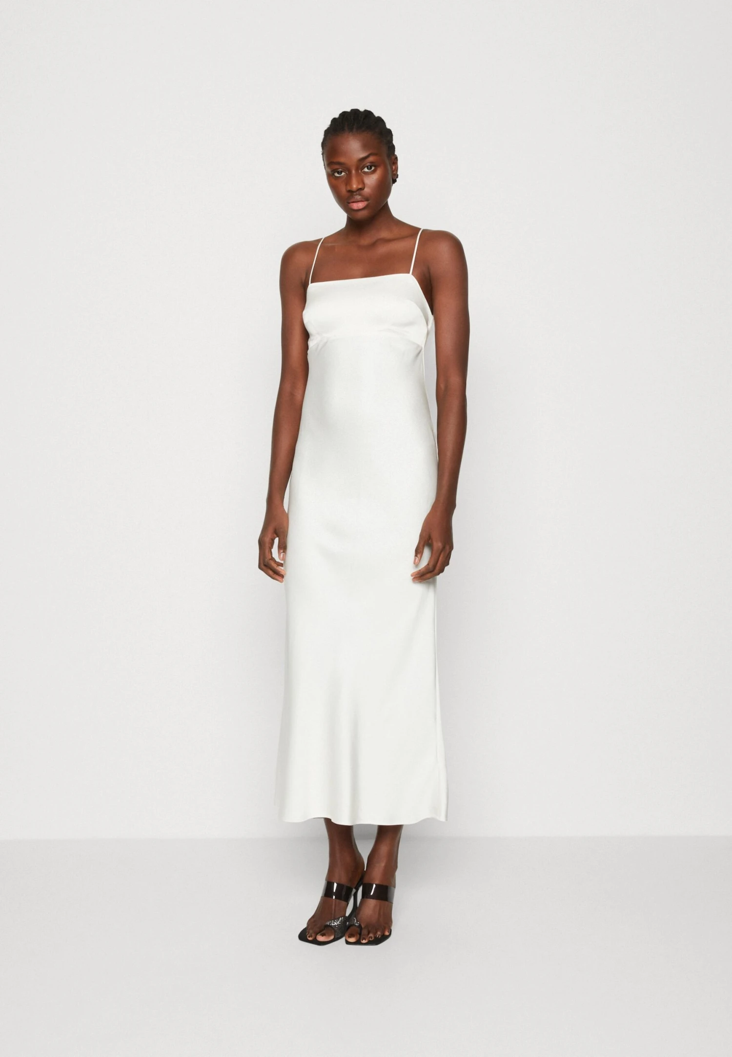 Abercrombie & Fitch SLIP MIDI DRESS - Sukienka Koktajlowa - Snow White