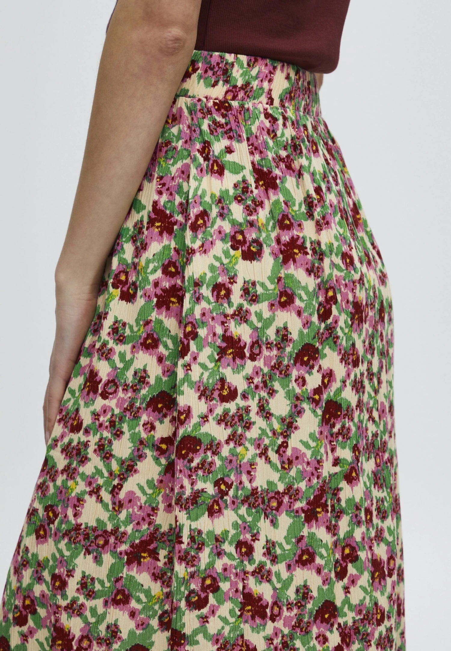ICHI MARRAKECH - Spódnica Trapezowa - Structured Flower Mix1 - obrazek 4
