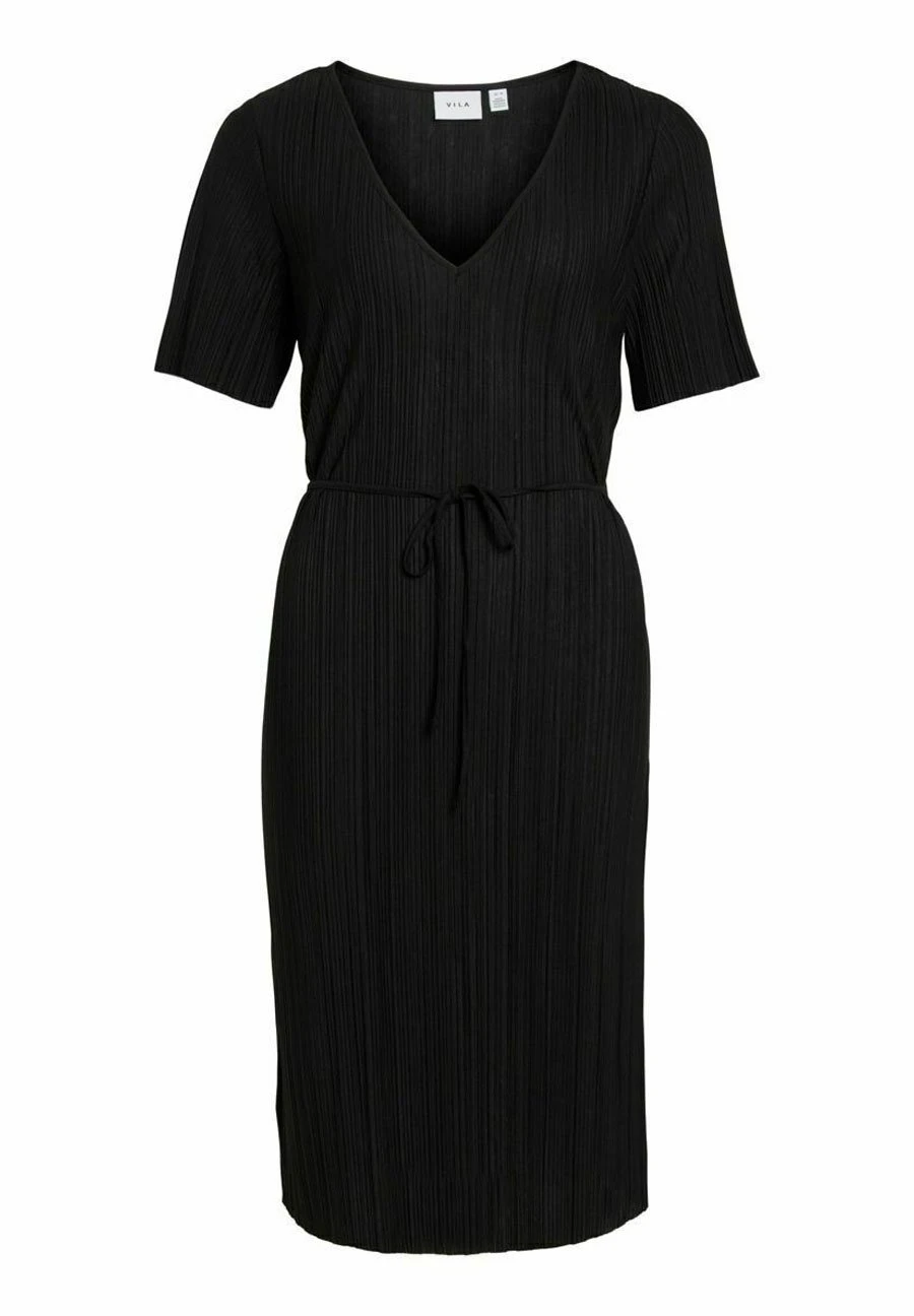 Vila KURZÄRMELIGES - Sukienka Dzianinowa - Black - obrazek 5