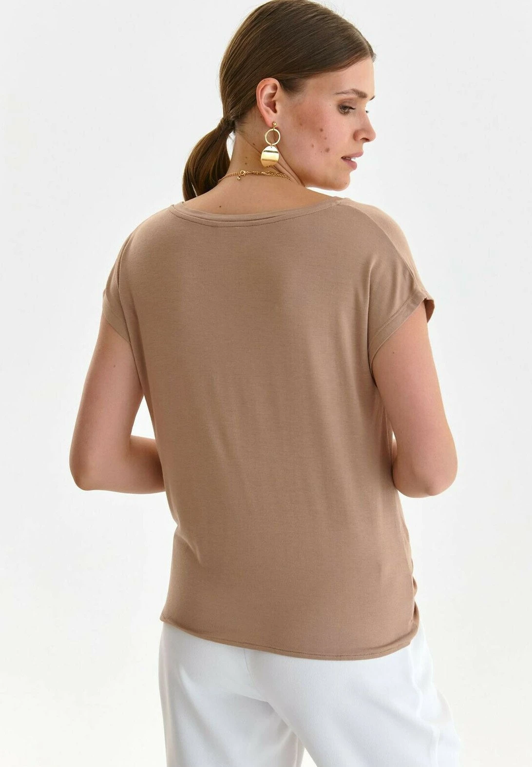 WITH SHORT SLEEVES - Bluzka - Beżowy - obrazek 3