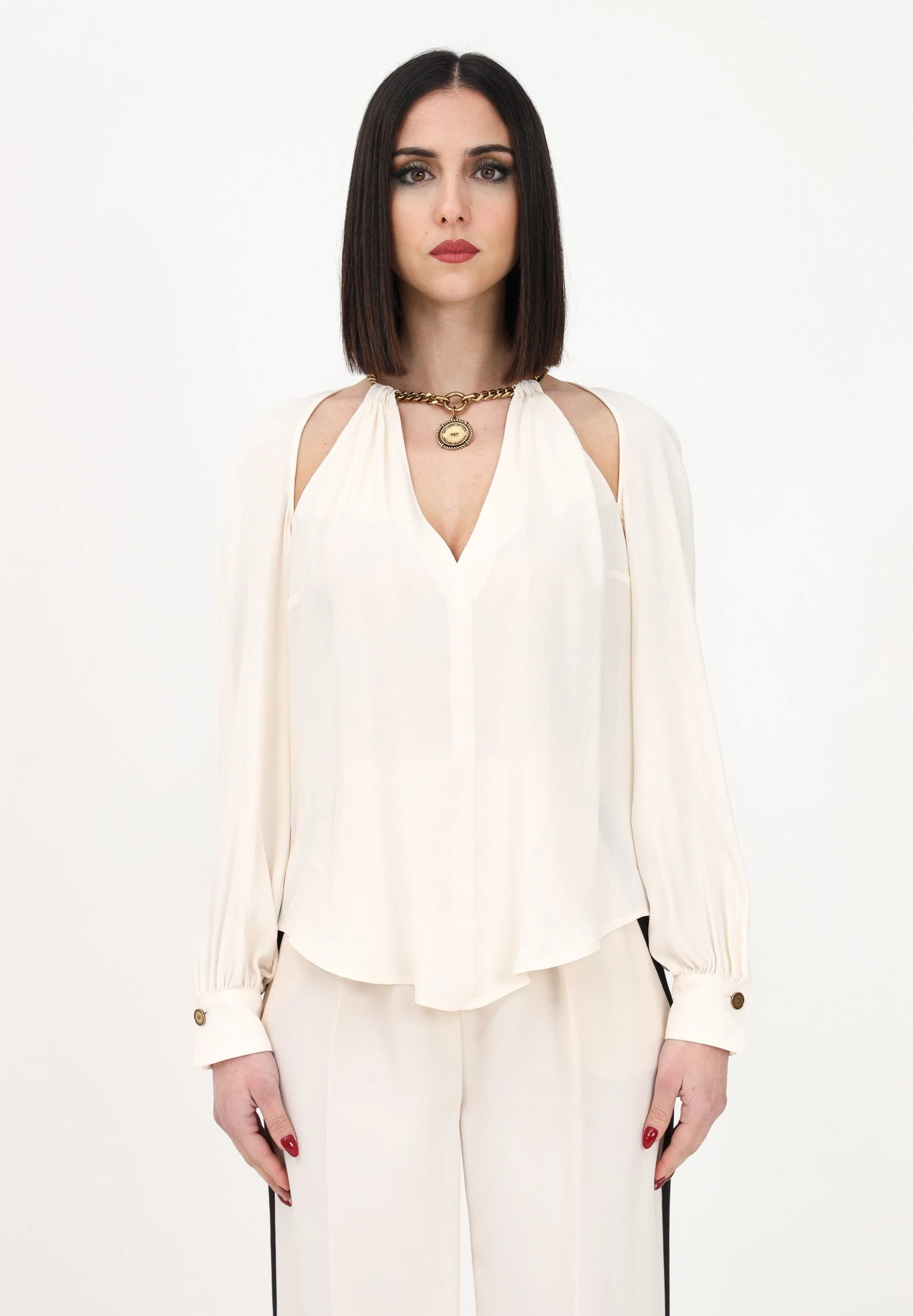 Elisabetta Franchi Bluzka - Burro - obrazek 4