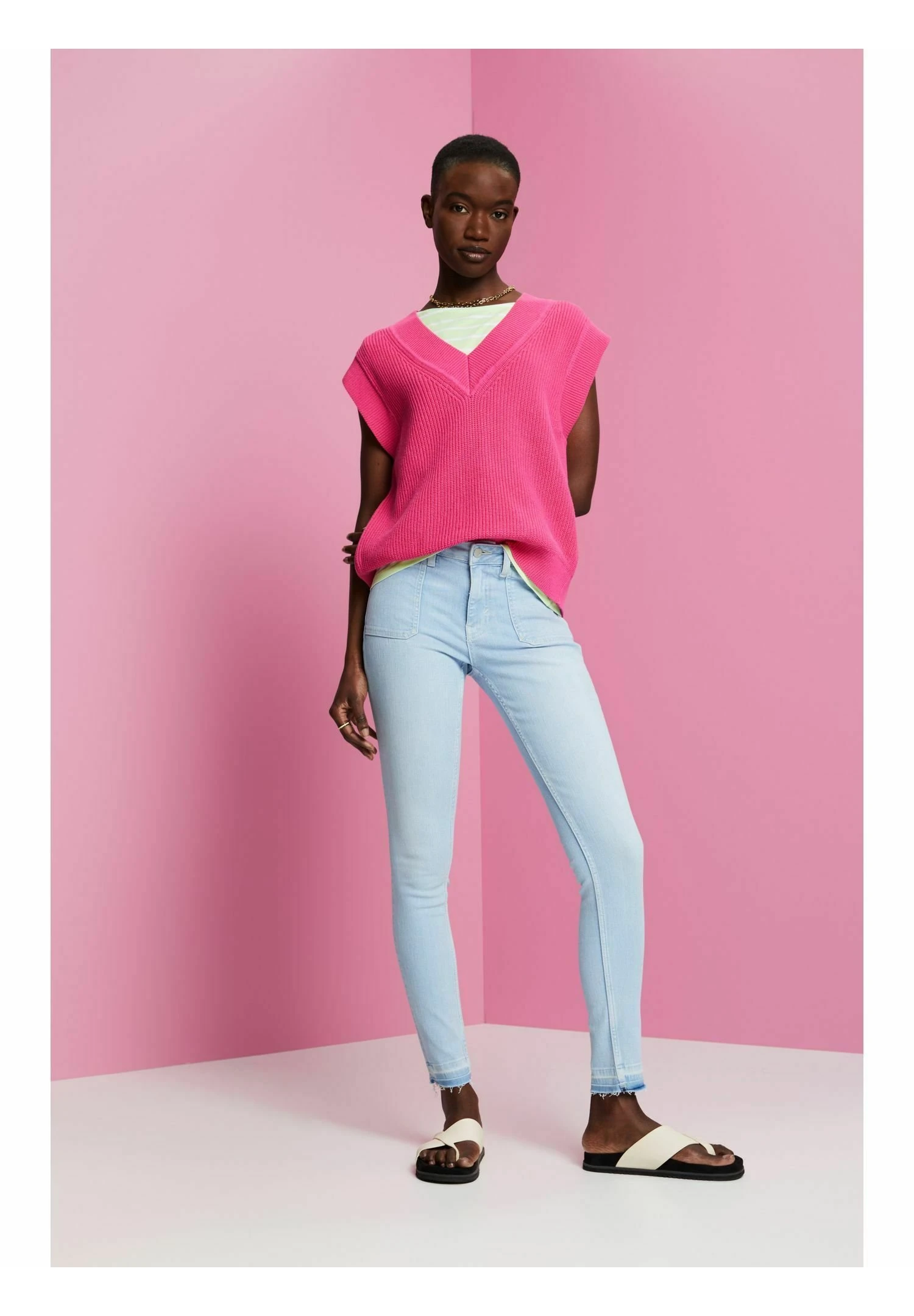 ESPRIT AUS MIT STRETCHKOMFORT - Jeansy Skinny Fit - Blue Bleached - obrazek 3