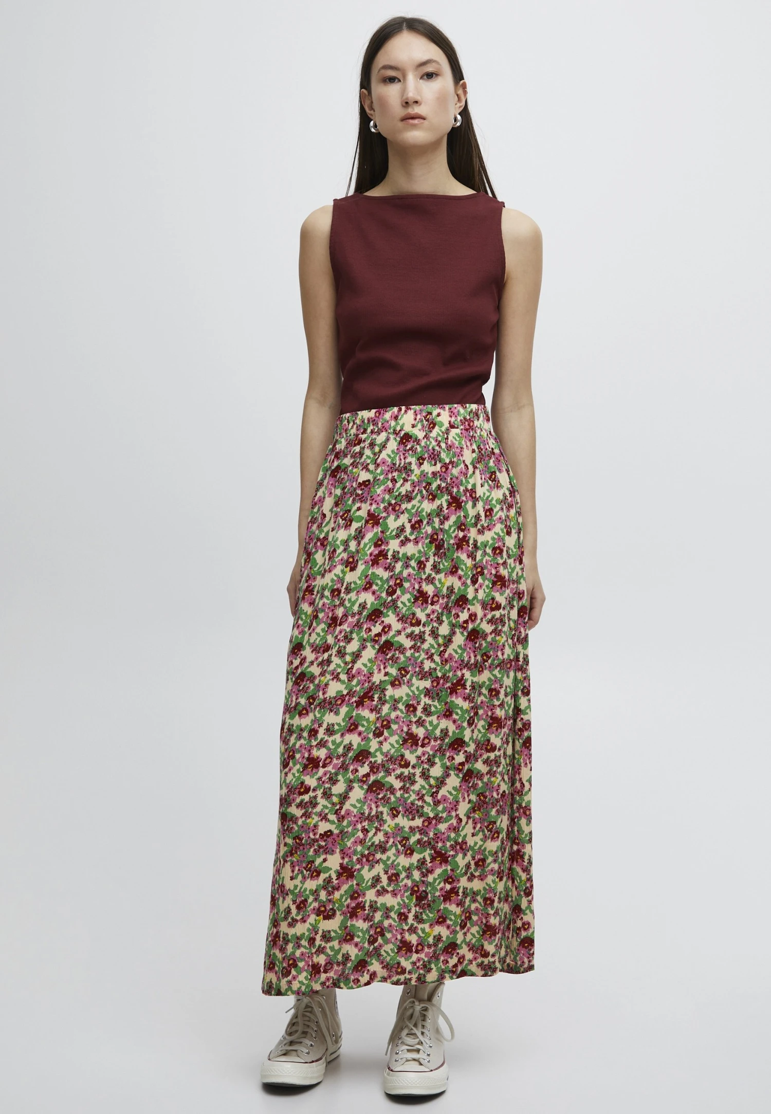 ICHI MARRAKECH - Spódnica Trapezowa - Structured Flower Mix1 - obrazek 2