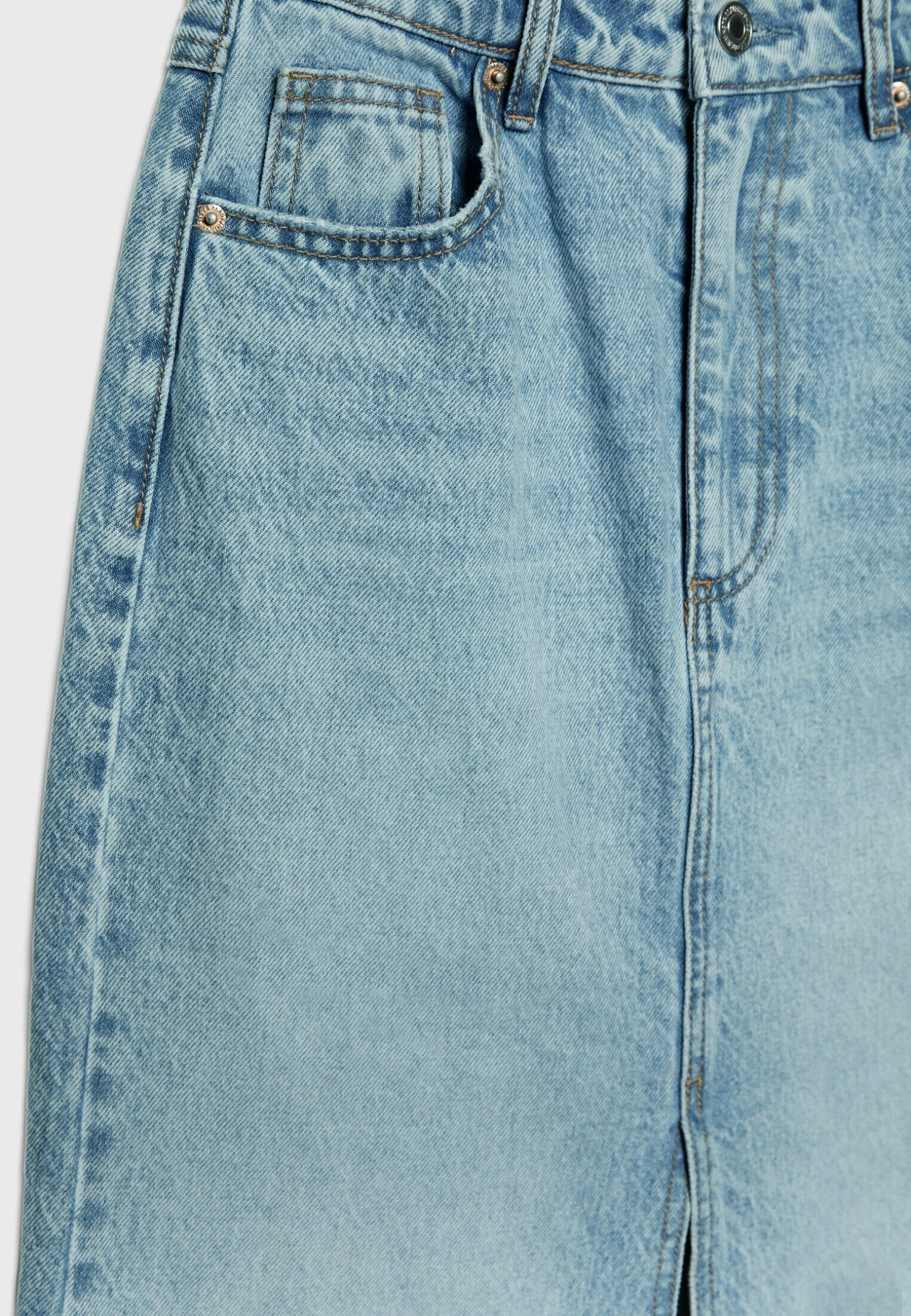 Stradivarius VINTAGE - Długa Spódnica - Light Blue - obrazek 7