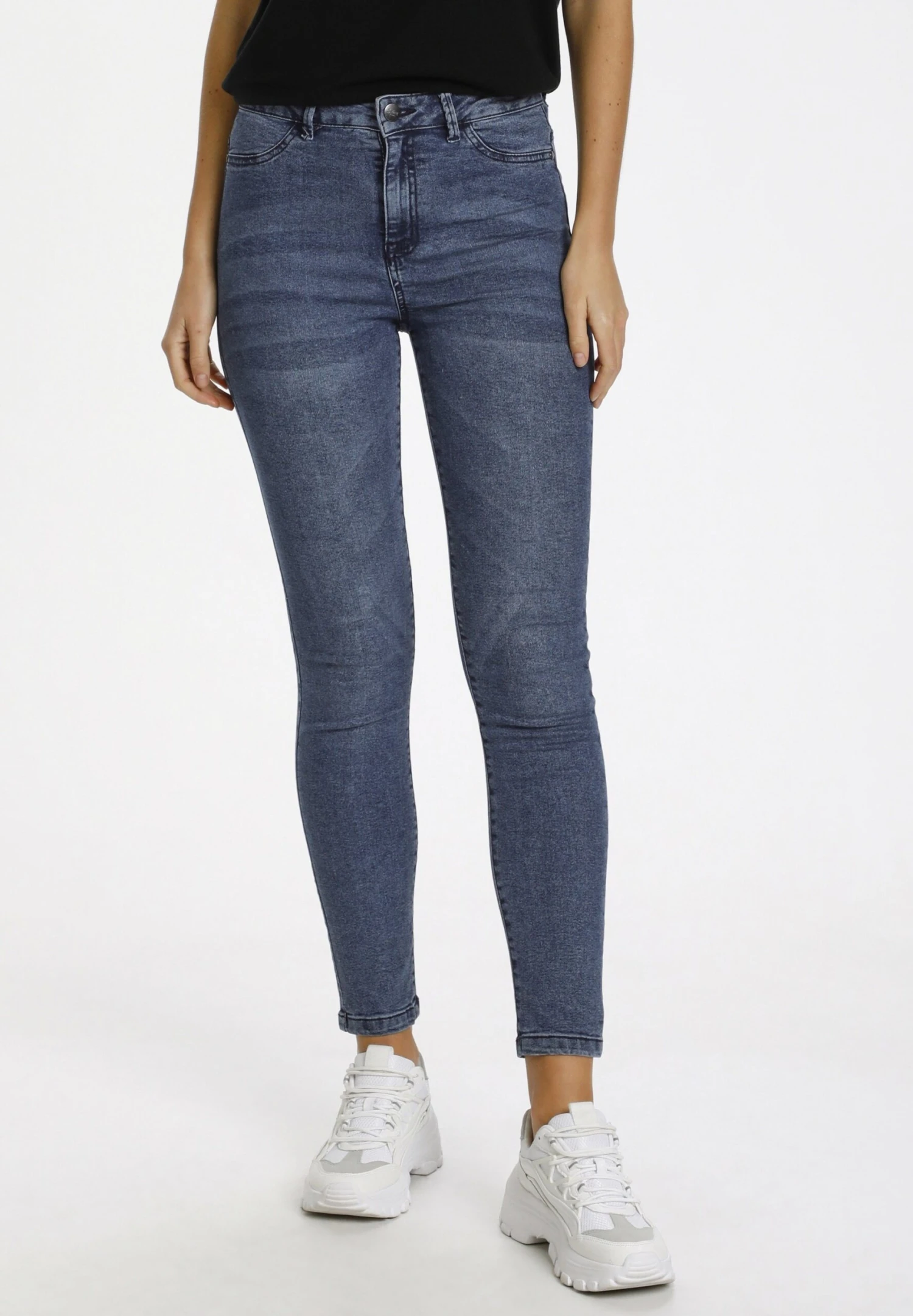 Saint Tropez TINNASZ - Jeansy Skinny Fit - Med.blue