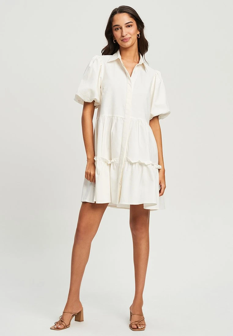 Tussah ARNA - Sukienka Koszulowa - White - obrazek 2