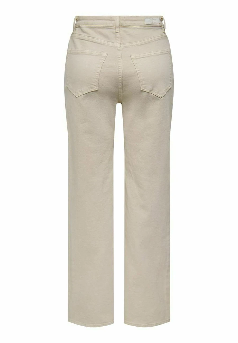 ONLY HIGH WAIST JUICY - Jeansy Dzwony - Ecru - obrazek 6