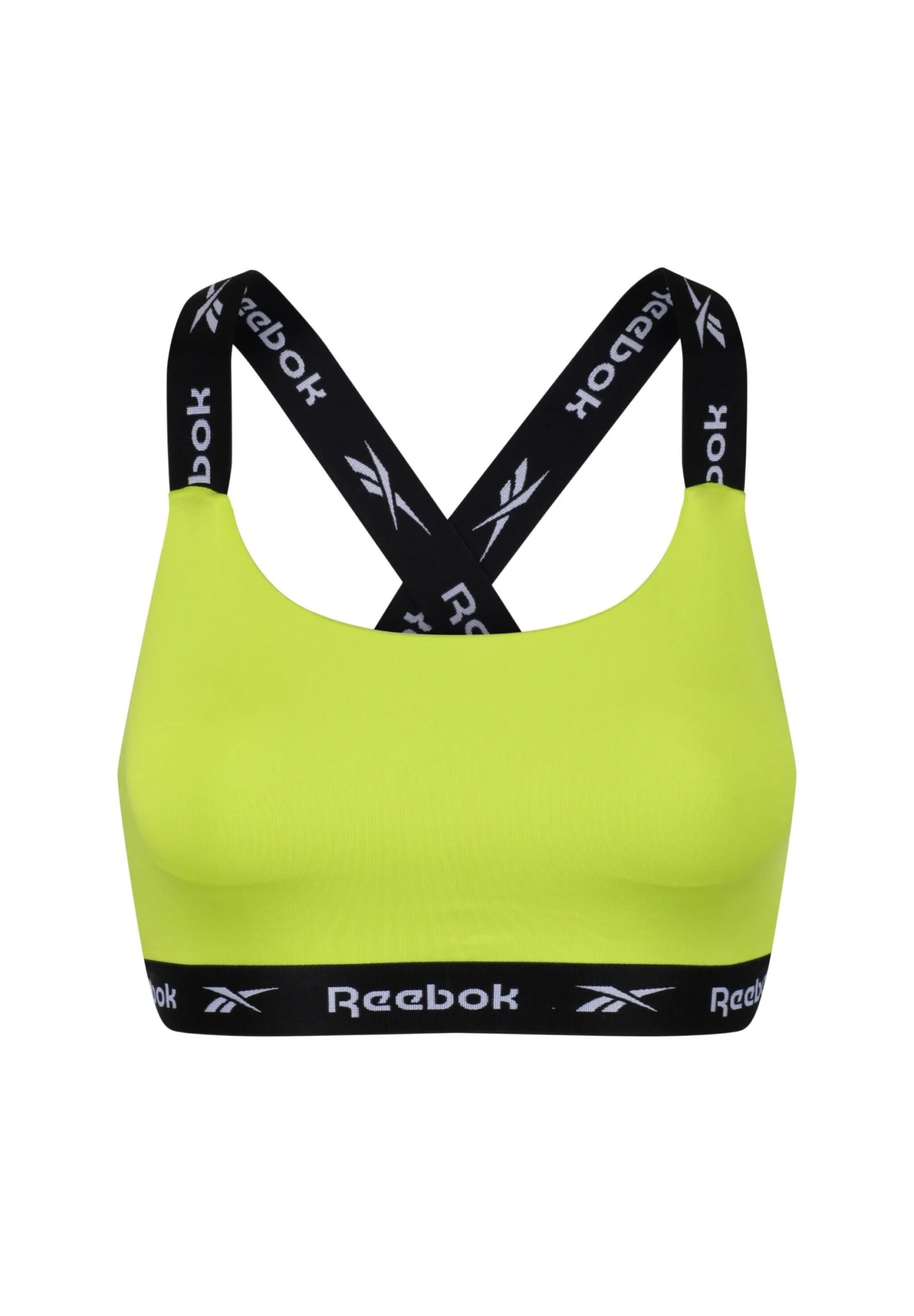 Reebok DOLLIE - Stanik Sportowy Z średnim Wsparciem - Acid Yellow