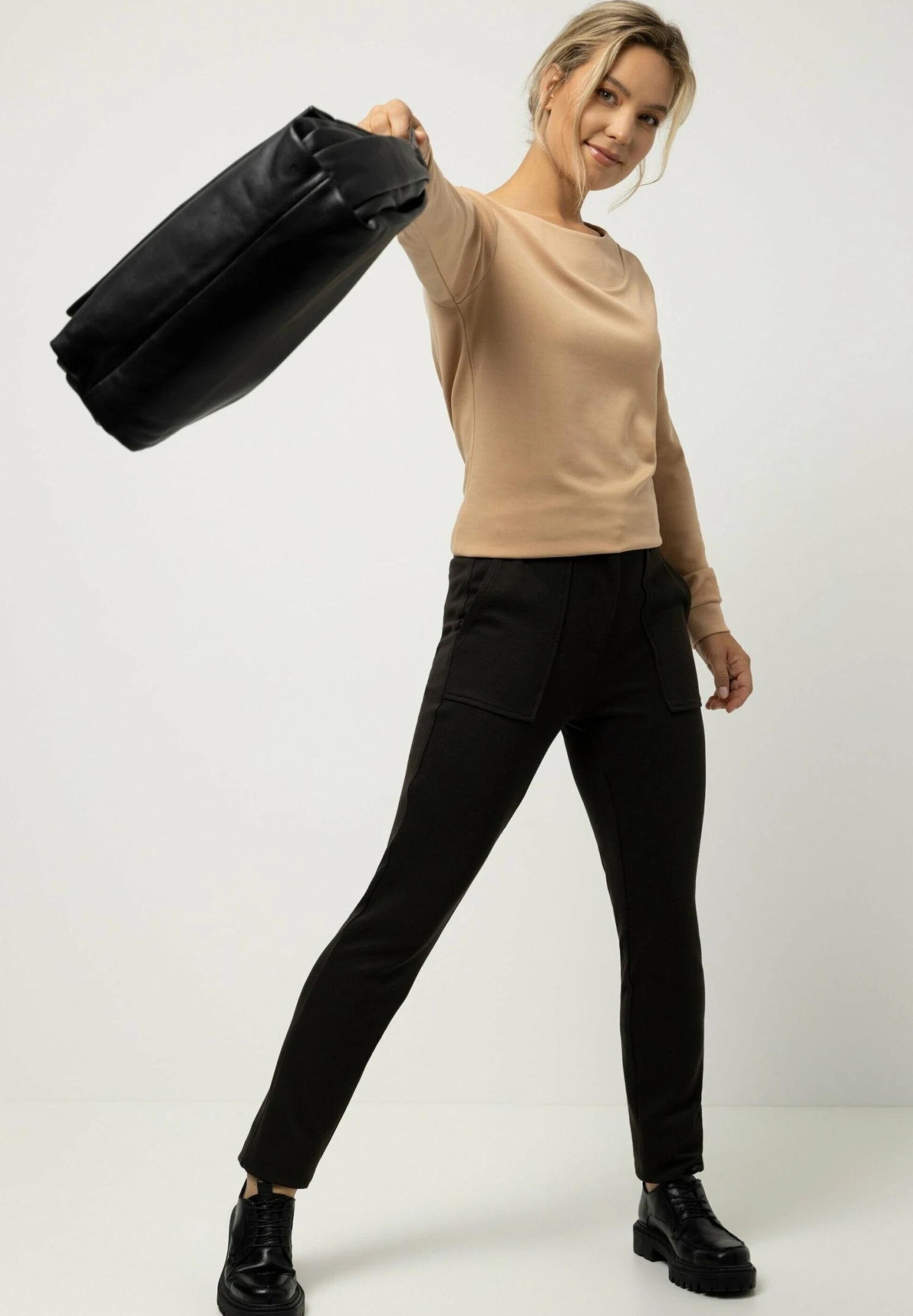 Spodnie Materiałowe - Dunkelbraun - obrazek 2