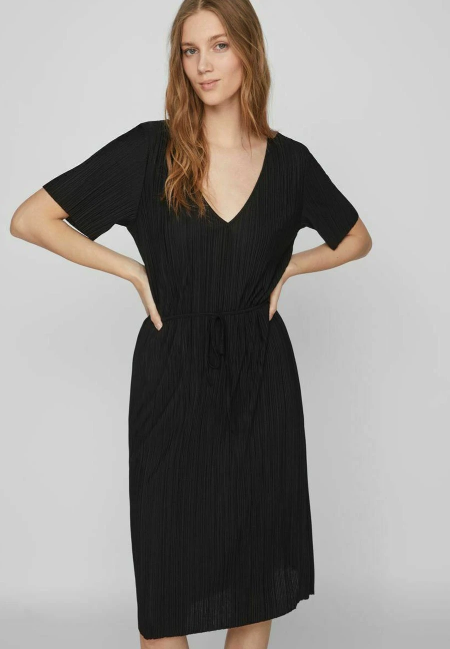 Vila KURZÄRMELIGES - Sukienka Dzianinowa - Black - obrazek 3