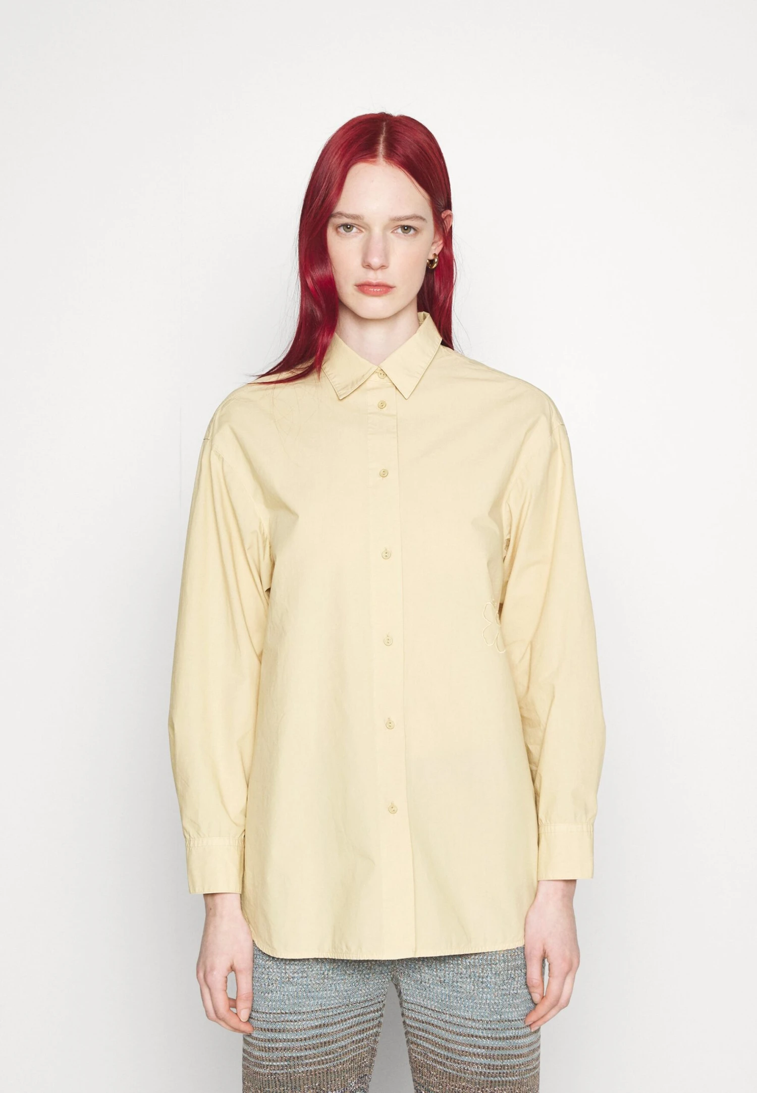 Marimekko GRISTE SOLID SHIRT - Bluzka - Beige - obrazek 3