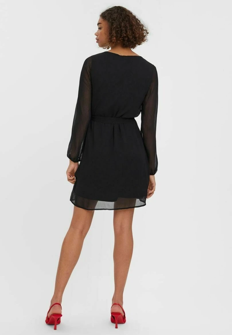 Vero Moda VMKAYA FALL LS SHORT WVN - Sukienka Koszulowa - Black - obrazek 3