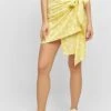 CARA - Spódnica Z Zakładką - Yellow