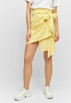 CARA - Spódnica Z Zakładką - Yellow