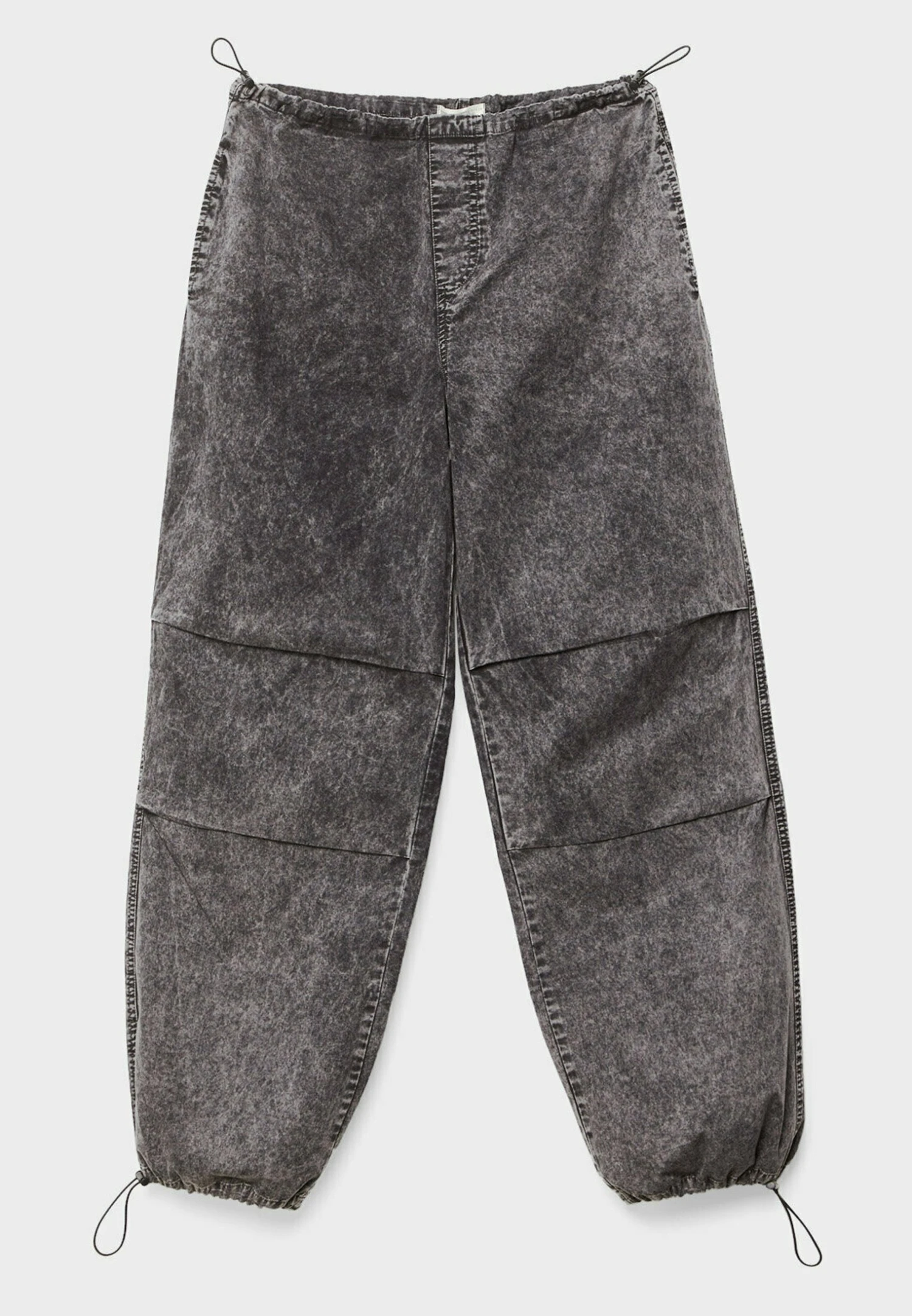 Stradivarius ACID WASH PARACHUTE - Jeansy Dzwony - Dark Grey - obrazek 8