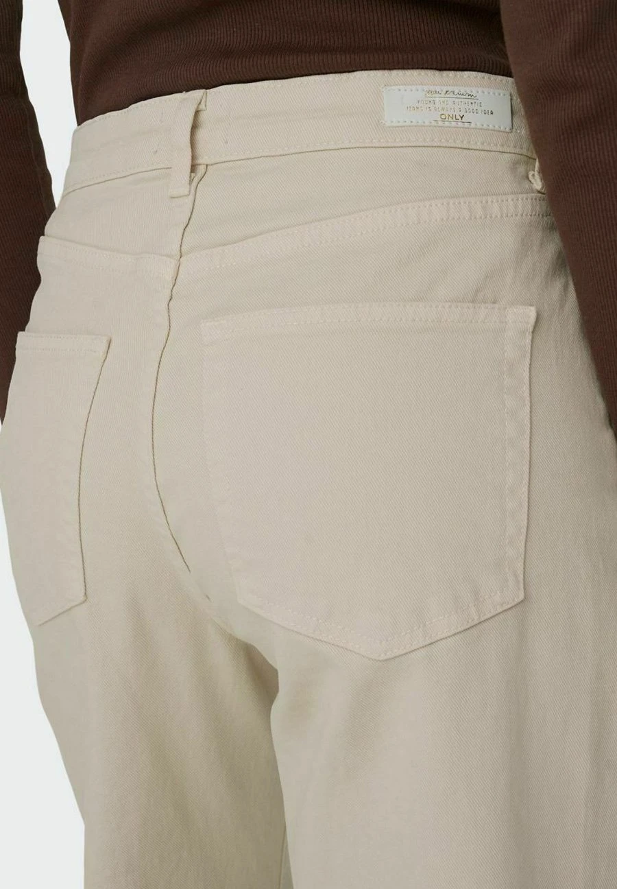 ONLY HIGH WAIST JUICY - Jeansy Dzwony - Ecru - obrazek 7