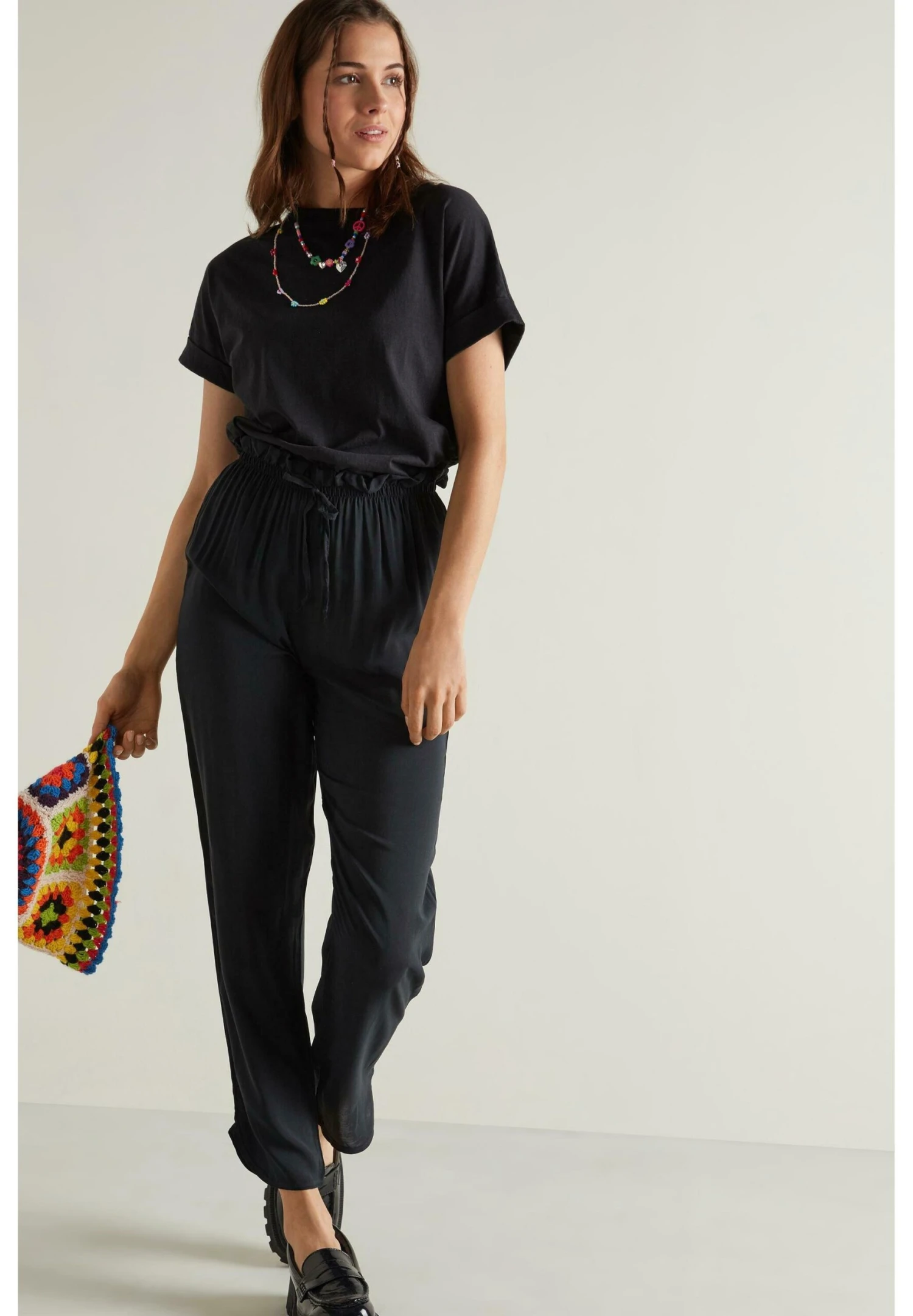 AVEC RAYURES - Spodnie Materiałowe - Nero - obrazek 2