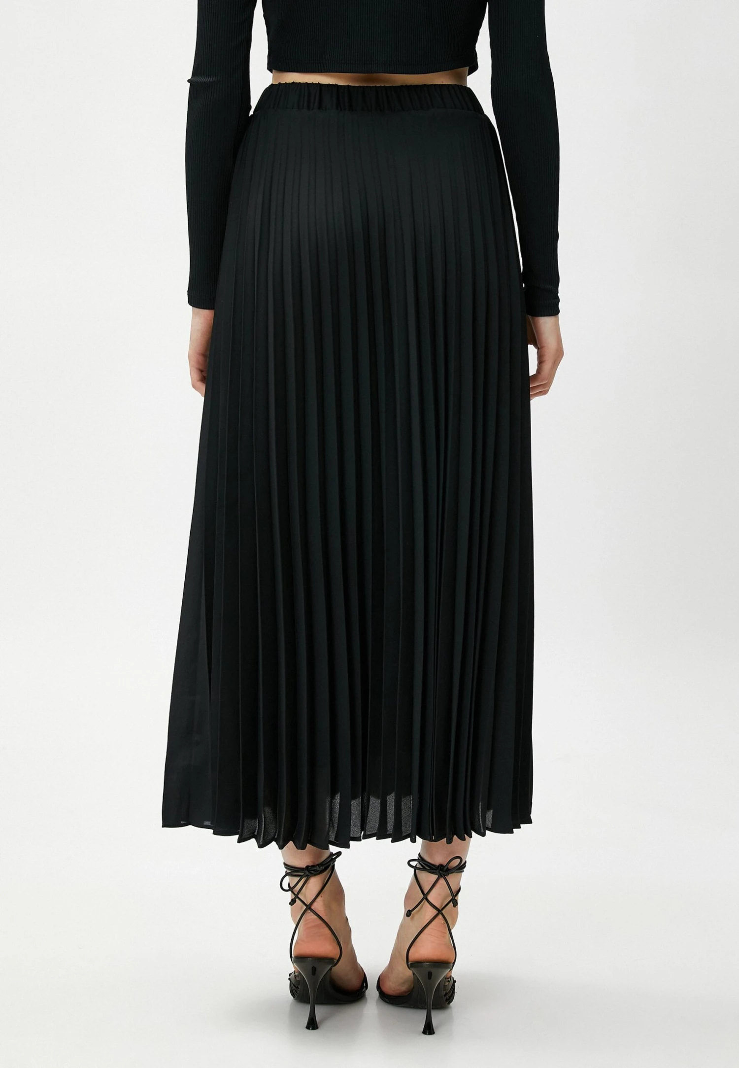 Koton LONG ELASTIC WAIST - Spódnica Plisowana - Black - obrazek 3