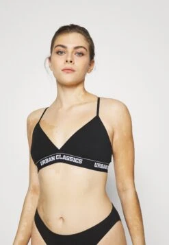 URBAN CLASSICS DAMEN LADIES LOGO BRA - Biustonosz Bustier - Black