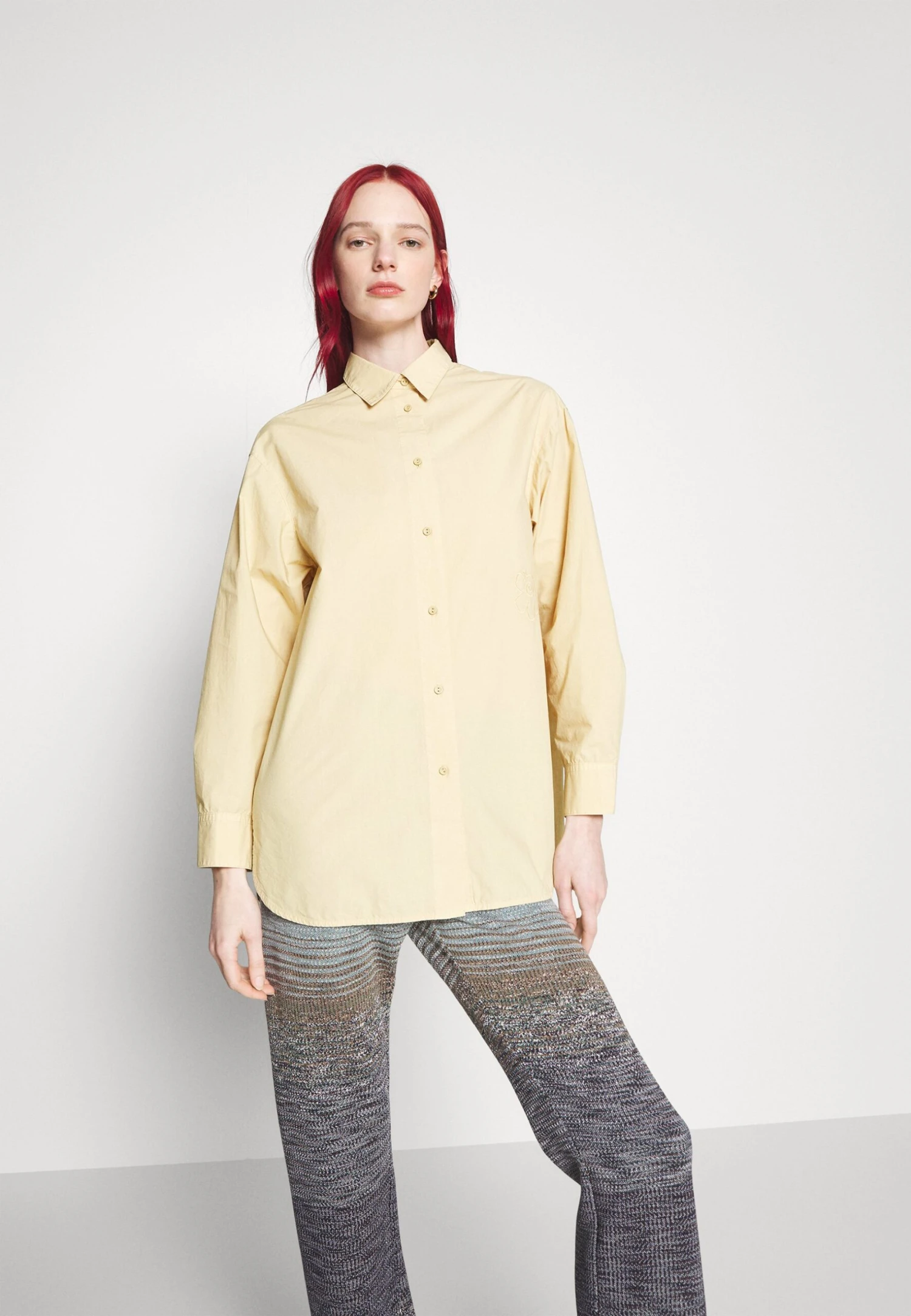 Marimekko GRISTE SOLID SHIRT - Bluzka - Beige - obrazek 6