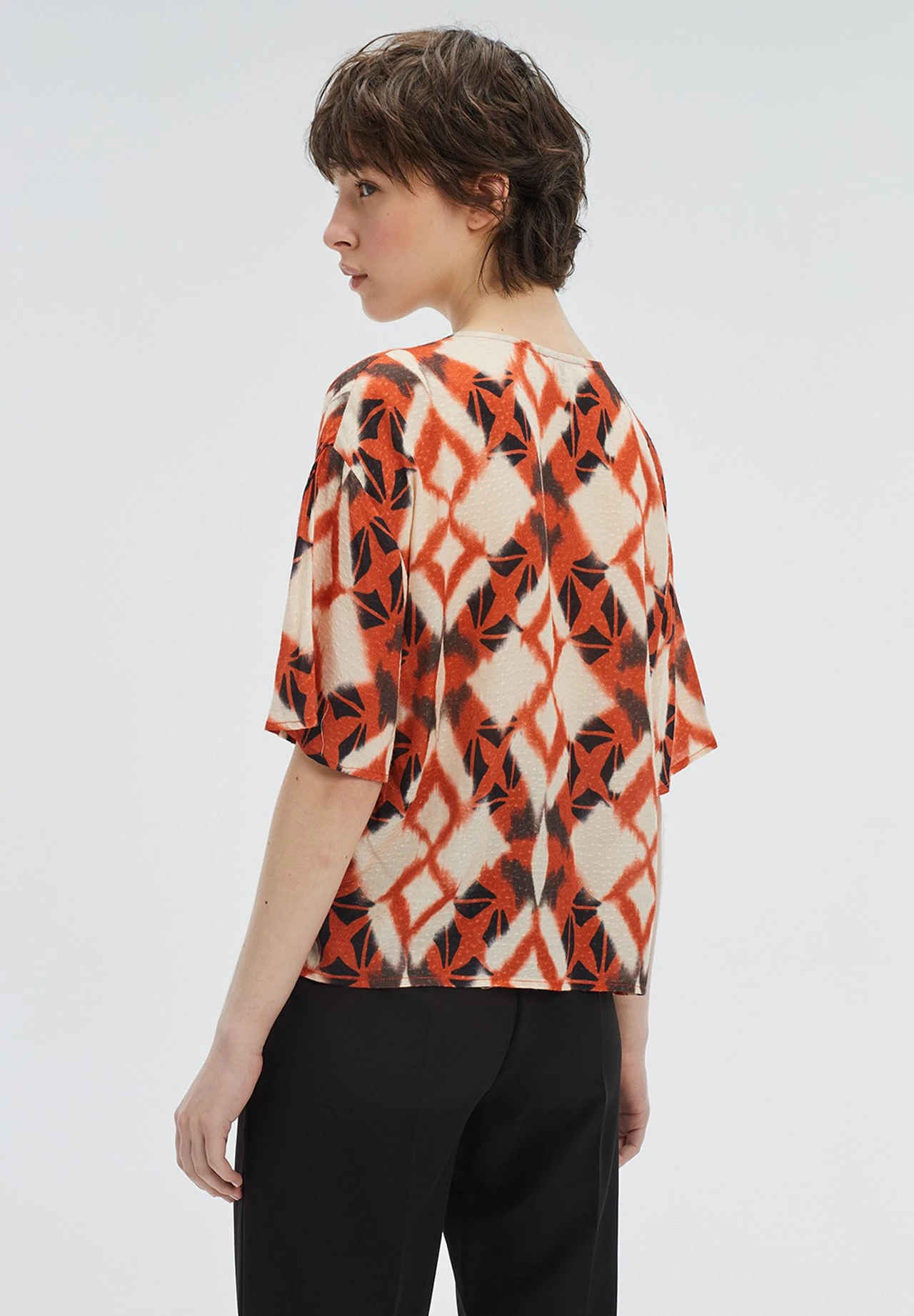 ESTAMPADA MANGA CORTA CUELLO PICO - Bluzka - Naranja - obrazek 2