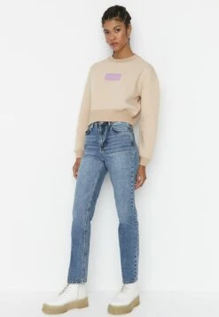 Trendyol Jeansy Straight Leg - Blue