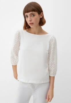 S.Oliver IM FABRICMIX - Bluzka - Ecru