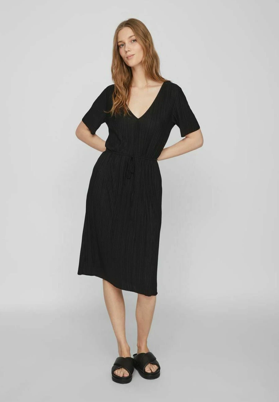 Vila KURZÄRMELIGES - Sukienka Dzianinowa - Black - obrazek 2