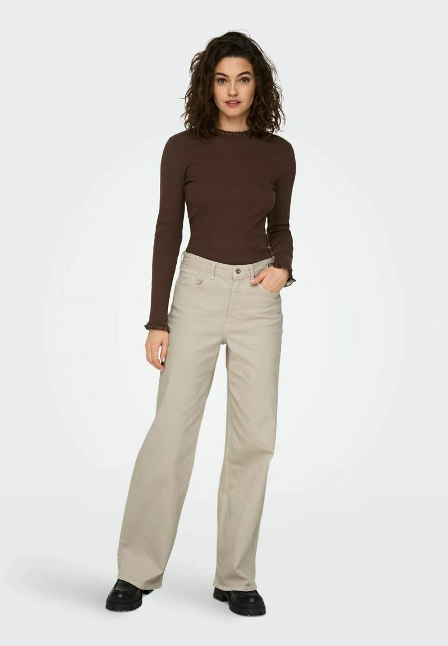 ONLY HIGH WAIST JUICY - Jeansy Dzwony - Ecru - obrazek 2