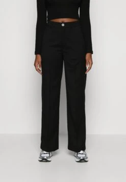 Scotch & Soda EDIE HIGH RISE WIDE LEG TROUSERS - Spodnie Materiałowe - Black