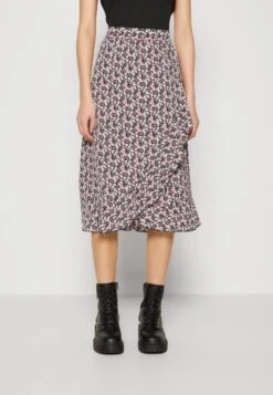 ONLY ONLCARLY FLOUNCE SKIRT - Spódnica Trapezowa - Black/purple