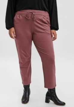 Vero Moda Curve MID-RISE - Spodnie Materiałowe - Rose Brown
