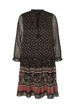 Vero Moda VMLUCY 7/8 SHORT DRESS BOHO - Sukienka Letnia - Black