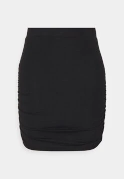 Pieces Petite PCNALA RUCHING SKIRT - Spódnica Mini - Black