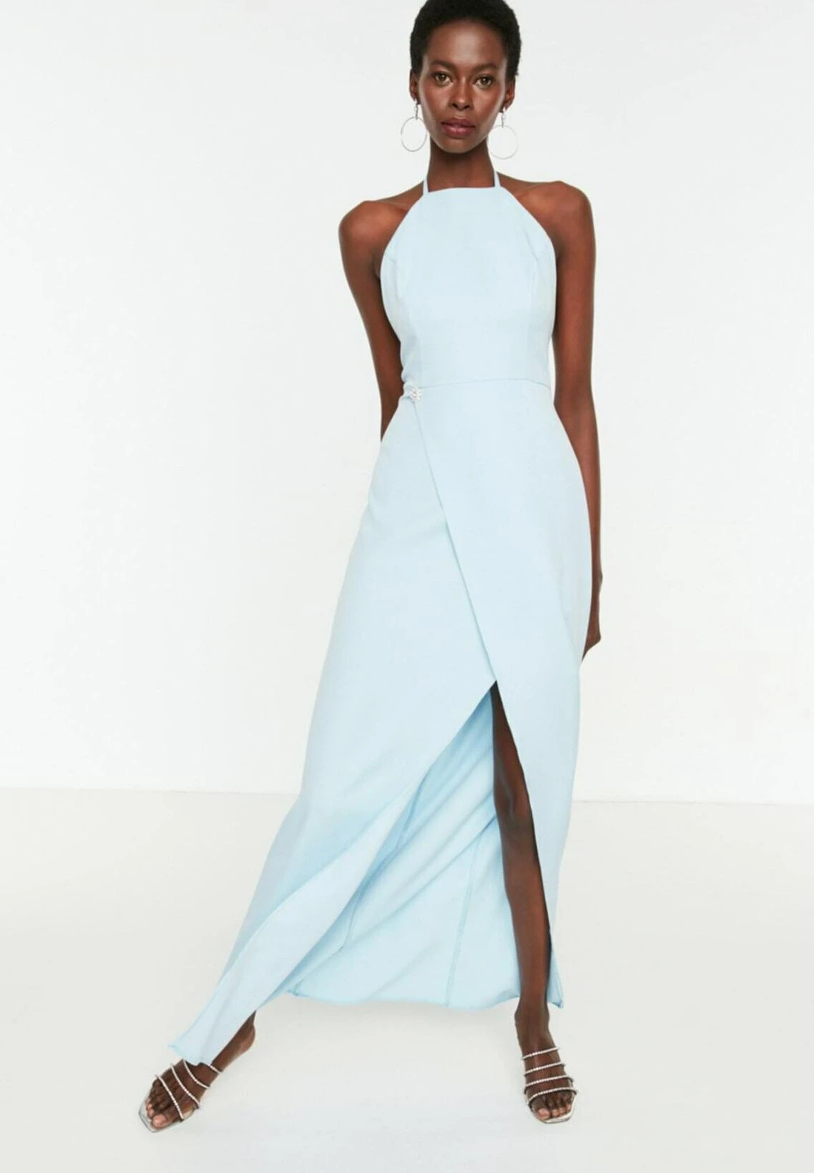 Trendyol Długa Sukienka - Light Blue - obrazek 2