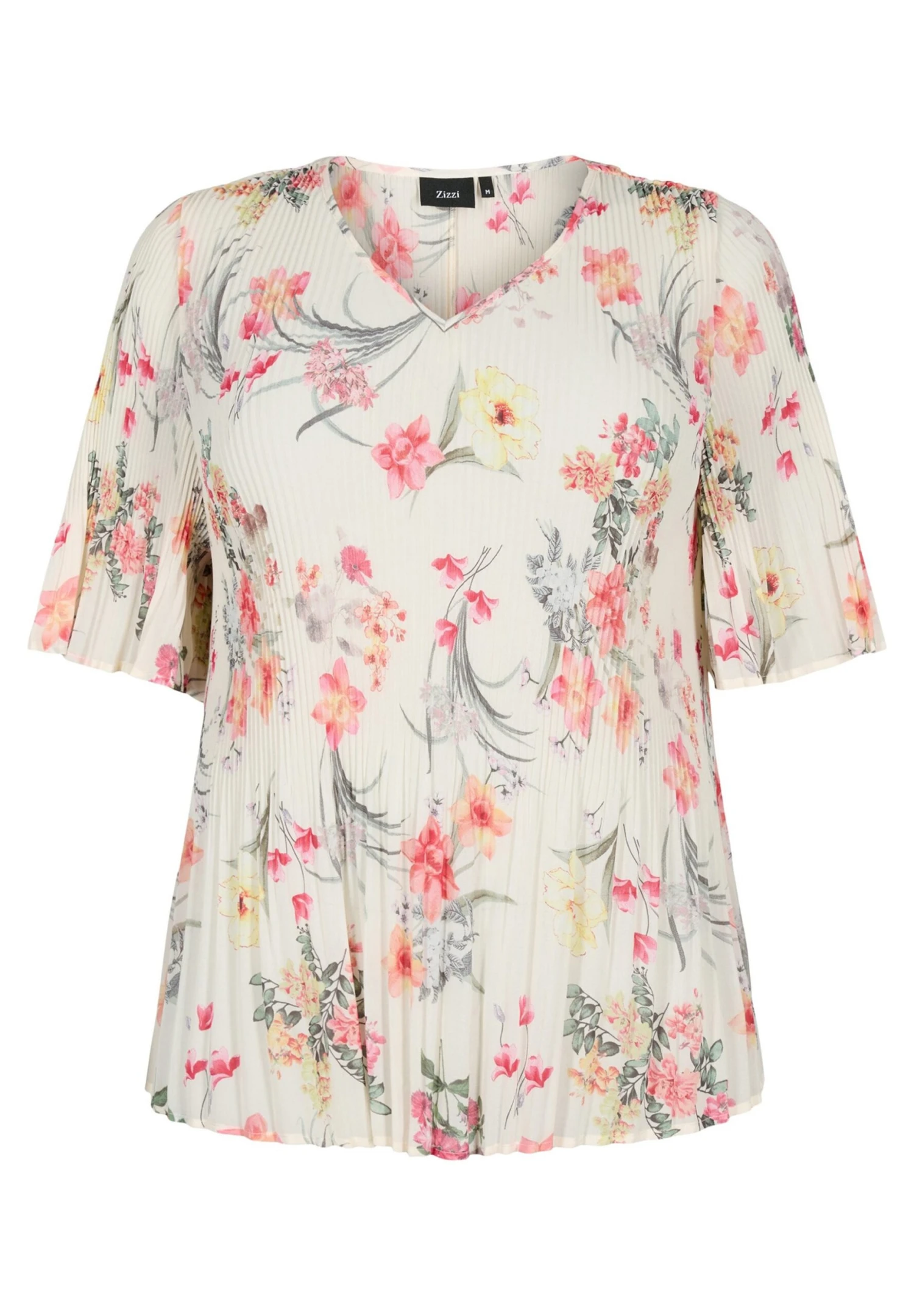 Zizzi PLEATED IN FLOWER PRINT - Bluzka - Sugar Swizzle Flower - obrazek 4
