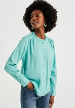 WE FASHION MET STRUCTUUR - Koszula - Green