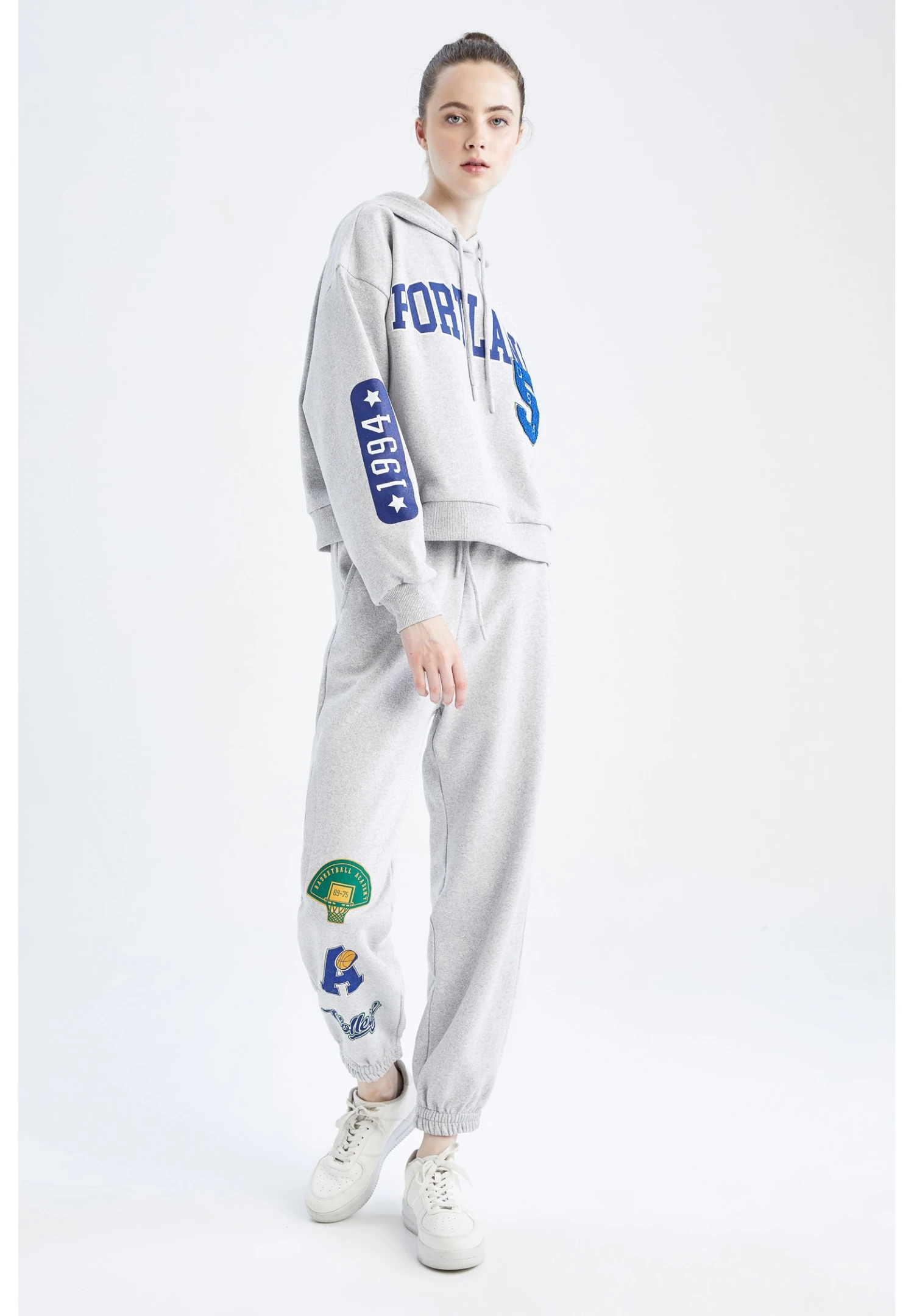 DeFacto LOOSE FIT - Spodnie Treningowe - Grey - obrazek 2