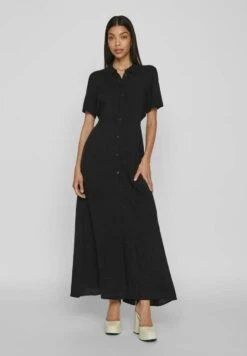 Vila KURZÄRMELIGES - Długa Sukienka - Black