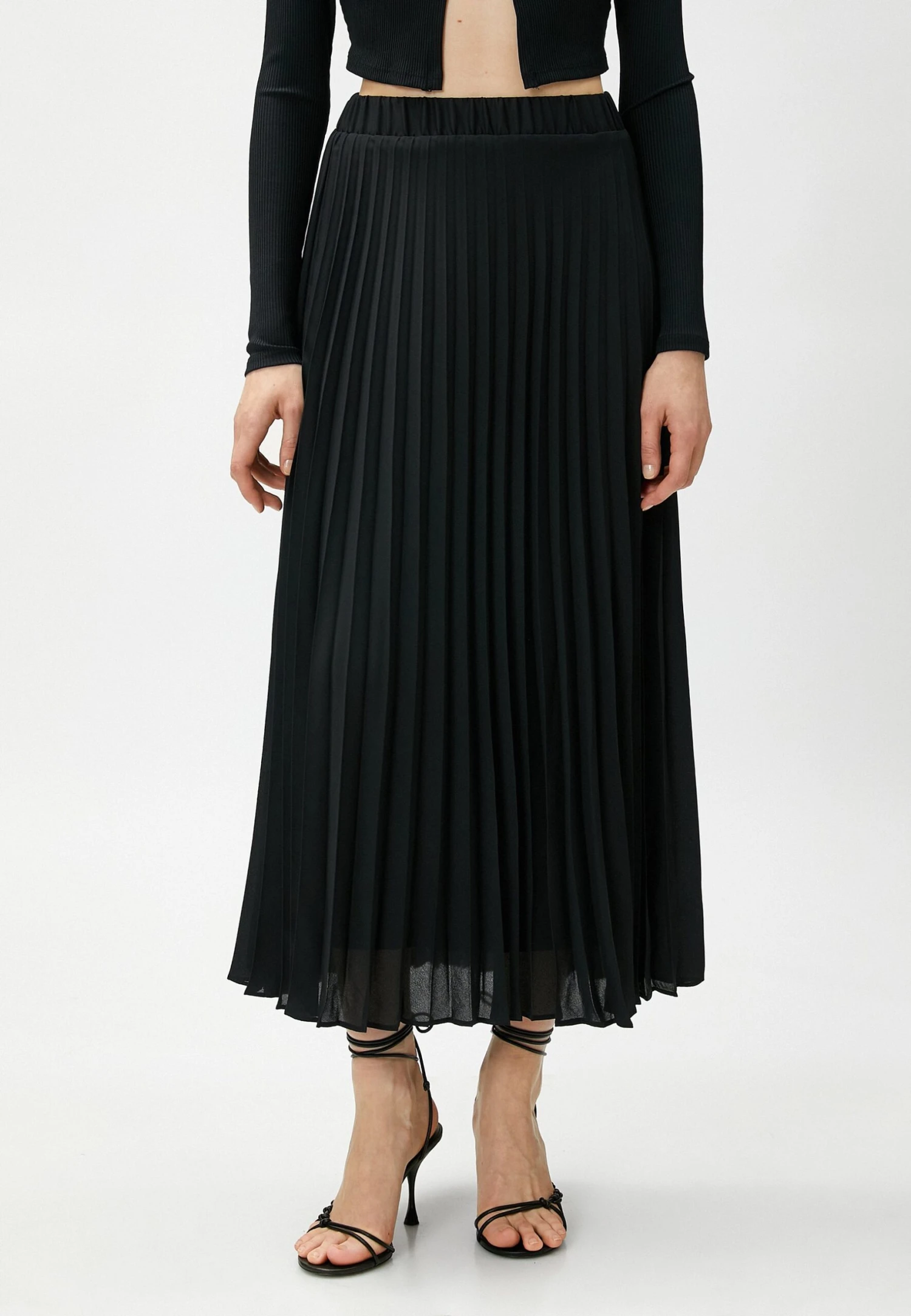 Koton LONG ELASTIC WAIST - Spódnica Plisowana - Black