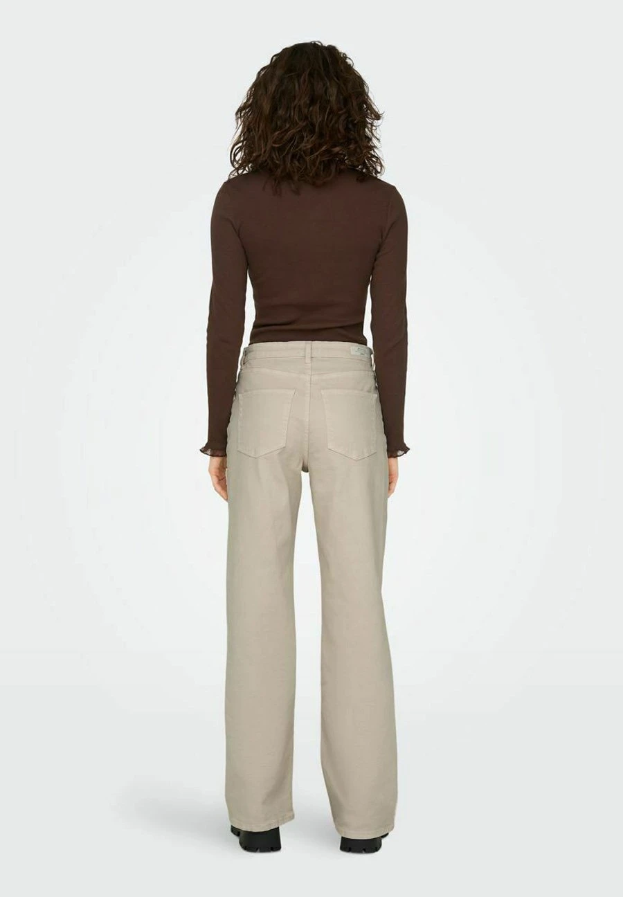 ONLY HIGH WAIST JUICY - Jeansy Dzwony - Ecru - obrazek 3