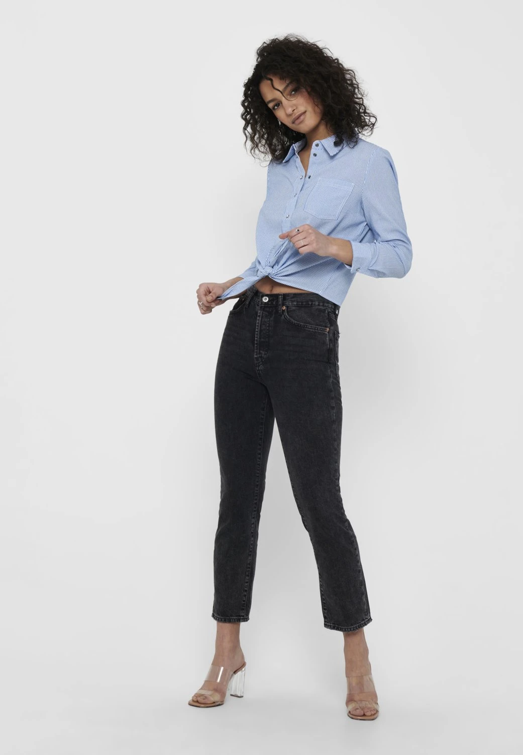 ONLY ONLLECEY - Koszula - Cloud Dancer/medium Blue - obrazek 2