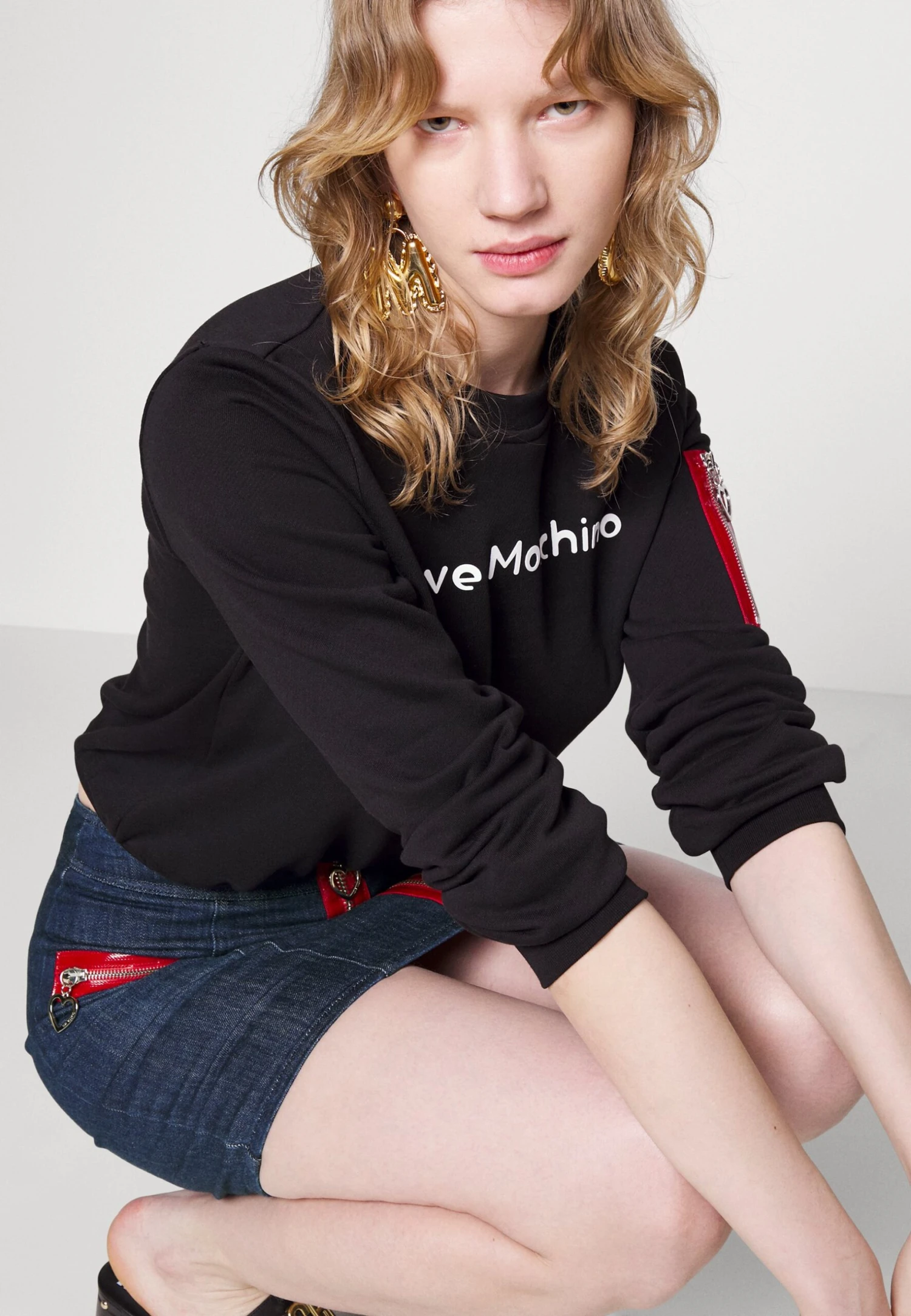 LOVE MOSCHINO Spódnica Mini - Blue Denim - obrazek 5